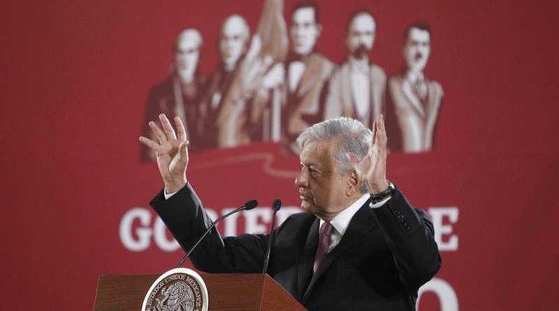 Andrés Manuel López Obrador durante una rueda de prensa en Ciudad de México.