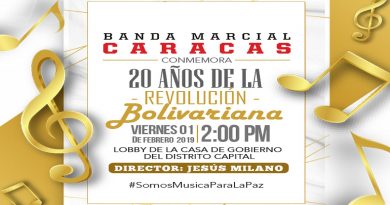 BANDA MARCIAL CARACAS DARÁ CONCIERTO POR 20 AÑOS DE LA REVOLUCIÓN BOLIVARIANA