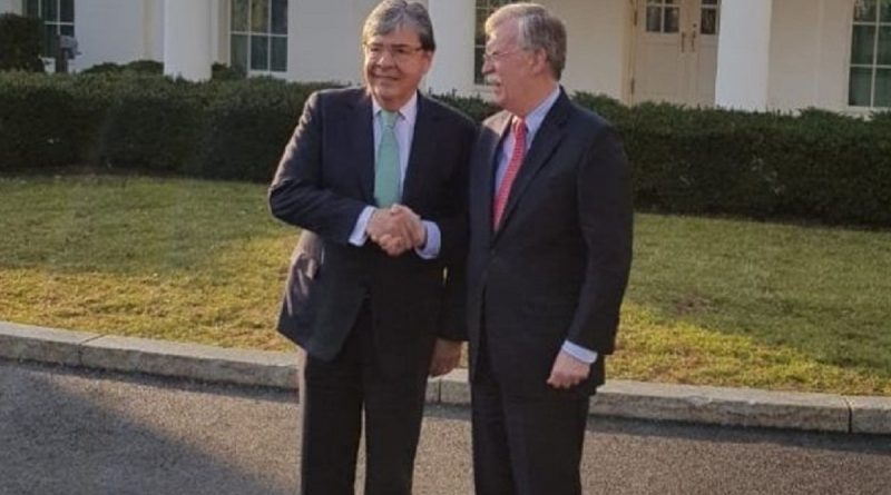 Canciller colombiano, Carlos Holmes Trujillo, rindió cuentas ante el Asesor de Seguridad de la Casa Blanca, Jhon Bolton