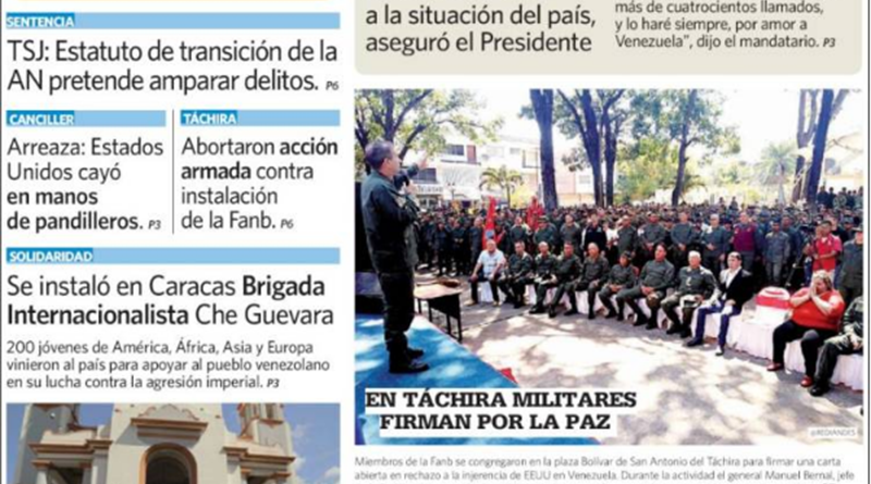 Estas son las portadas de los principales diarios de Venezuela este 15FEB
