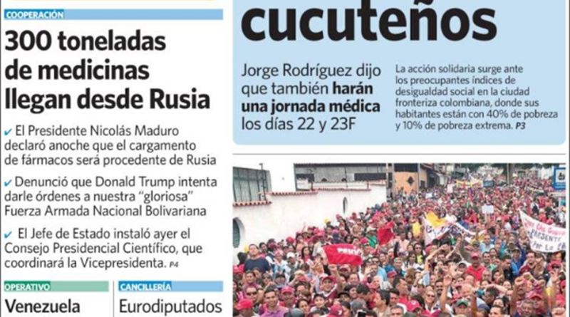 Estas son las portadas de los principales diarios de Venezuela este 19FEB