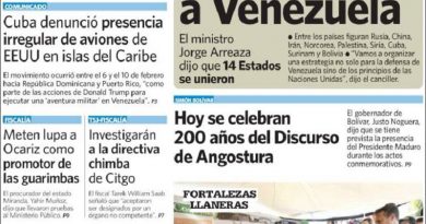 Estas son las portadas de los principales diarios de Venezuela este 15FEB