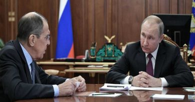 Presidente de Rusia Vladimir Putin y el canciller en Moscú