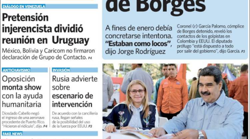 Estas son las portadas de los principales diarios de Venezuela este 08FEB