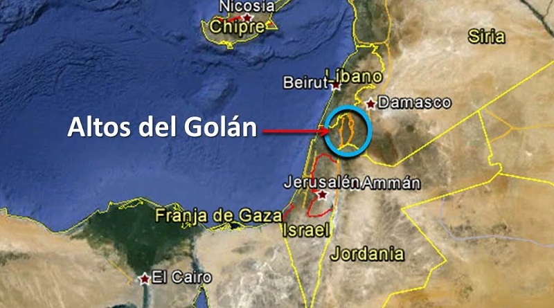 Altos del Golán, mapa (Foto agencias)