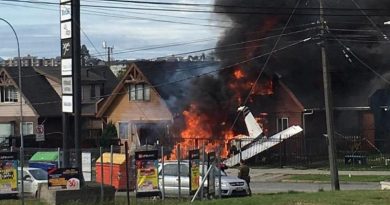 Seis muertos al caer una avioneta sobre una casa en Chile