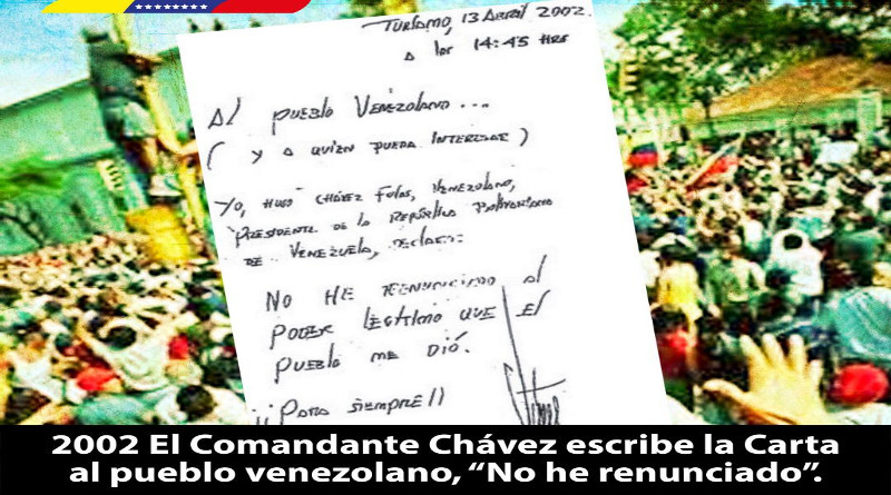 Presidente Maduro: Carta escrita por el Cmdte Chávez es un digno ejemplo de fuerza, coraje y valentía