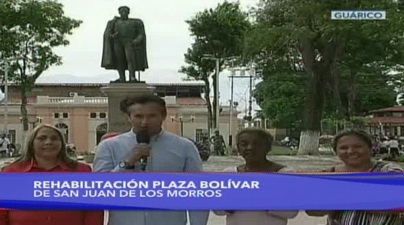 23 Consejos Comunales apoyan embellecimiento de Plaza Bolívar de San Juan de los Morros (Fotograma VTV)