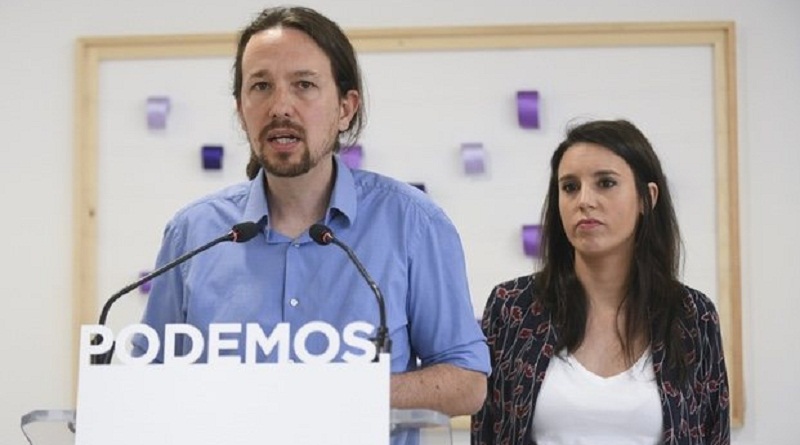 Pablo Iglesias e Irene Montero, dirigentes del partido español Podemos (Foto archivo agencias)