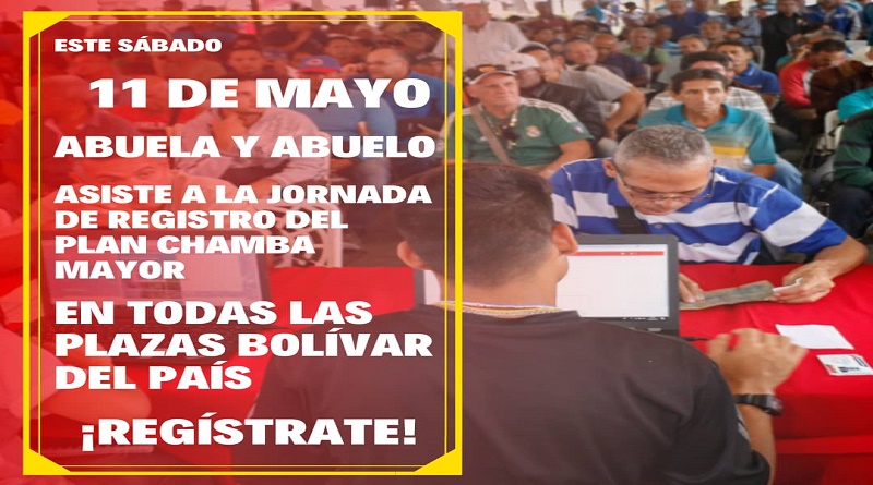 Arranca registro de Plan Chamba Mayor en plazas Bolívar del país