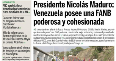 Lea aquí portadas de los principales diarios de Venezuela este 15MAYO