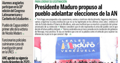 Lea aquí portadas de los principales diarios de Venezuela este 21MAYO