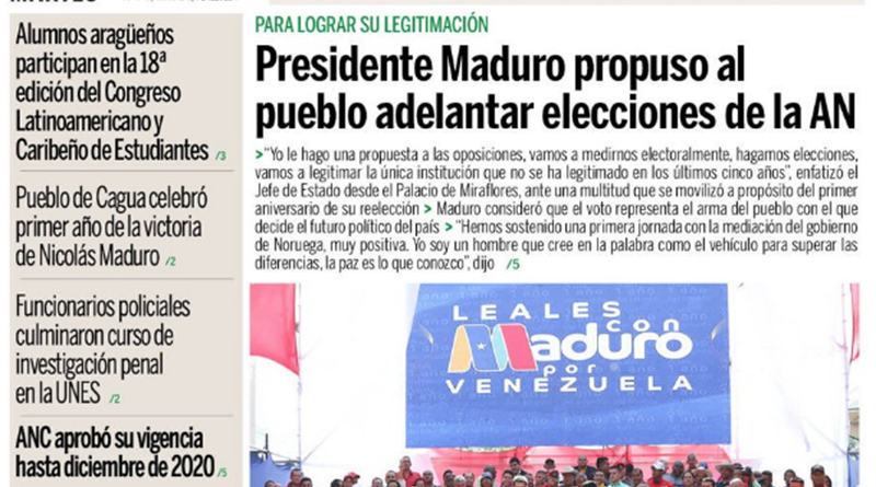 Lea aquí portadas de los principales diarios de Venezuela este 21MAYO