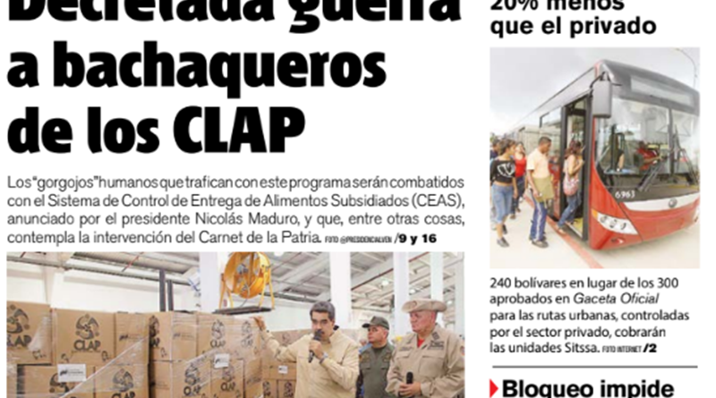 Lea aquí las portadas de los principales medio impresos en Venezuela este 29mayo