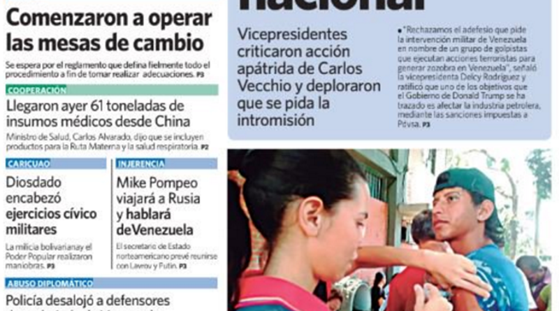 Lea aquí portadas de los principales diarios de Venezuela este 14MAYO