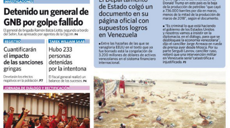 Lea aquí las portadas de los principales diarios de Venezuela este 07MAYO