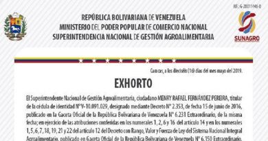 Sunagro autoriza movilización temporal de alimentos sin guía hasta el 20 de mayo (Foto Sunagro)