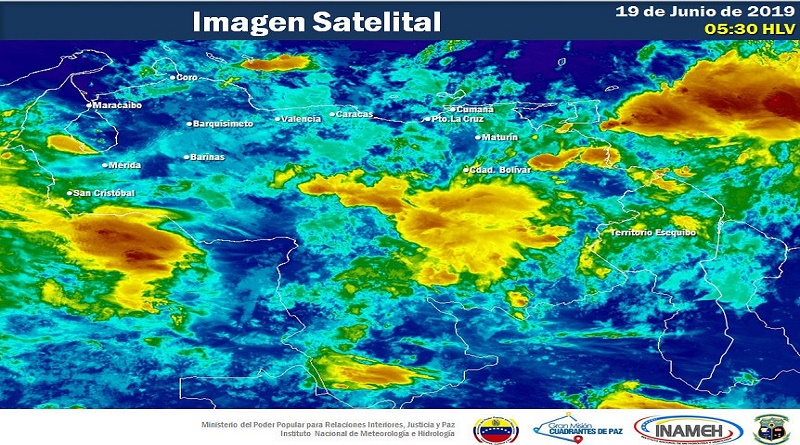 Este miércoles continúan lluvias con actividad eléctrica en gran parte del país