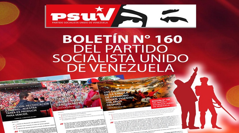 Boletín del PSUV N° 160 insta a insistir en la independencia absoluta de Venezuela