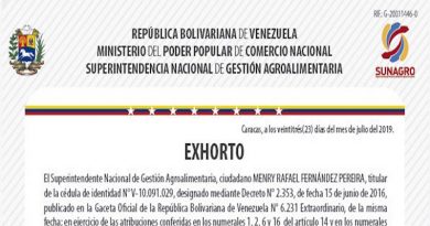 Sunagro autoriza movilización temporal de alimentos sin guía hasta el 26 de julio
