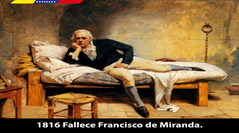 Este domingo se cumplen 203 años de la siembra del Precursor de la Independencia Francisco de Miranda