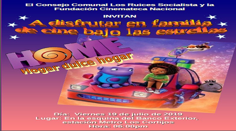Este viernes proyectarán película Home Hogar dulce hogar en Los Ruices