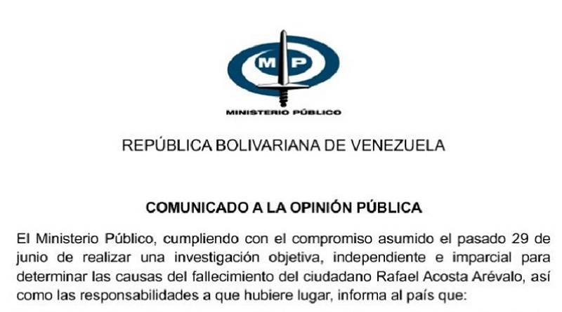 Ministerio Público imputó a dos funcionarios involucrados en muerte de detenido