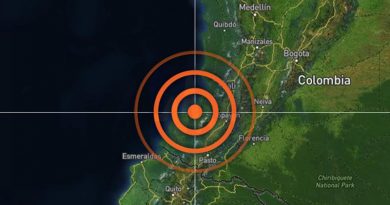 Sismo de magnitud 5,3 sacude costas de Colombia