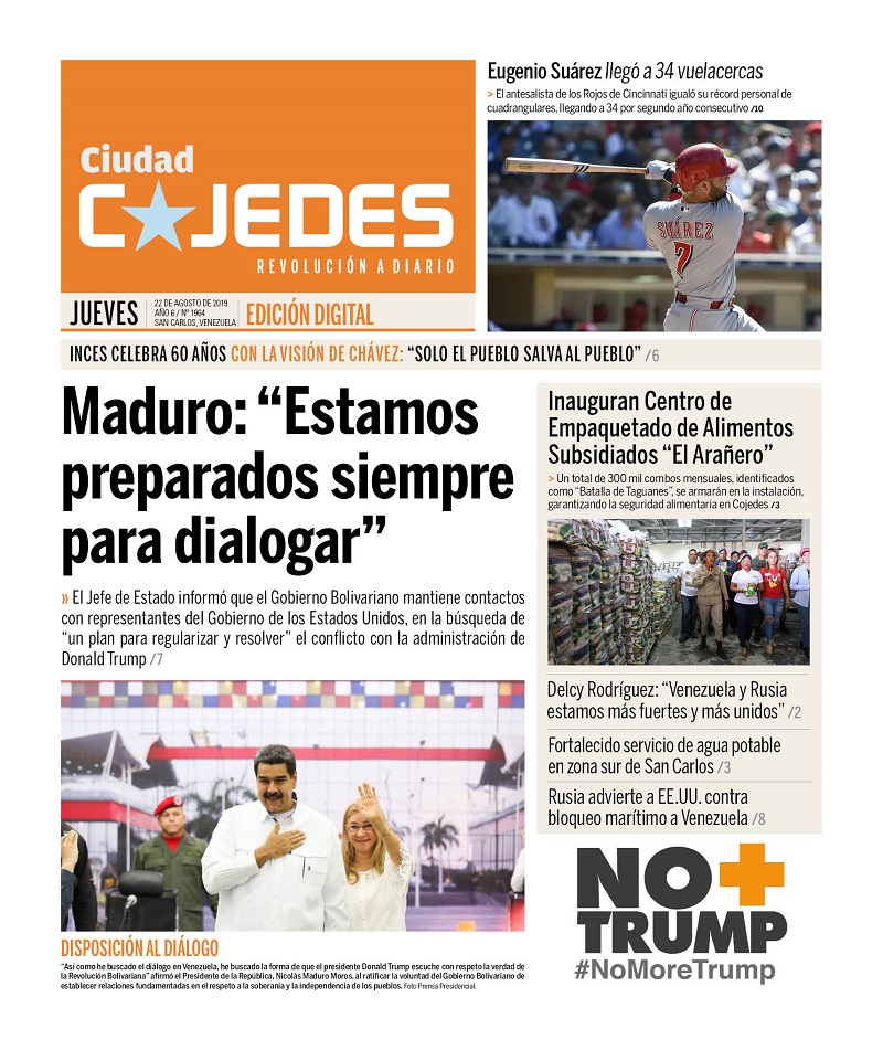 Estas son las portadas de los medios impresos venezolanos de este 22 de agosto Estas son las portadas de los medios impresos venezolanos de este 22 de agosto