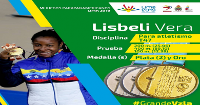 Lisbeli Vera se despide de Parapanamericanos como triple medallista