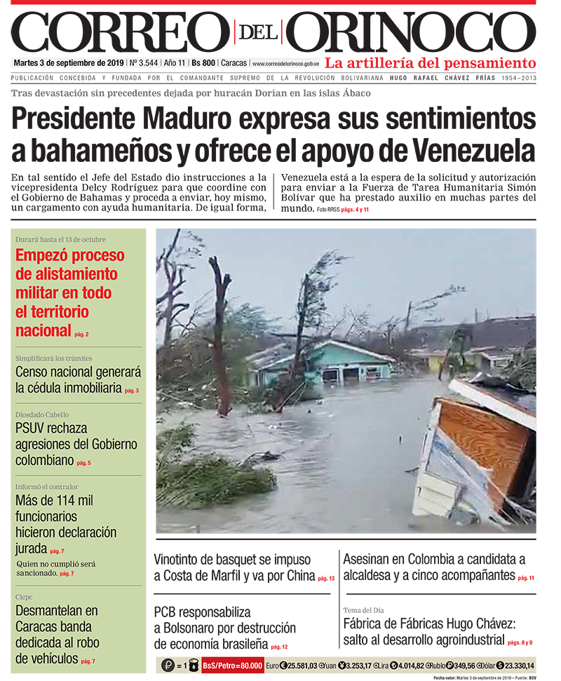 Portadas de medios impresos de Venezuela de este 03 de septiembre 