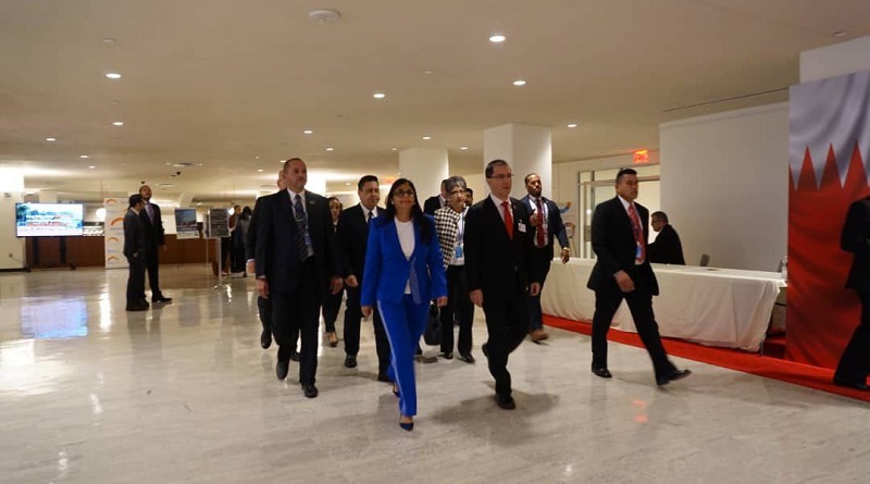 Delcy Rodríguez llegó a Nueva York para participar en la Asamblea General de la ONU