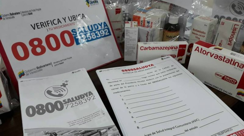 Distribuyen medicamentos mediante 0800SALUDYA en Táchira