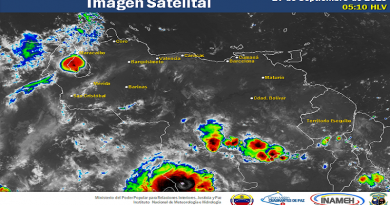 Inameh reporta lluvias y chubascos a corta duración en diferentes áreas del territorio Nacional