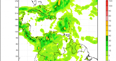 Fuertes precipitaciones se esperan en zona oriental y costera central por tormenta Karen
