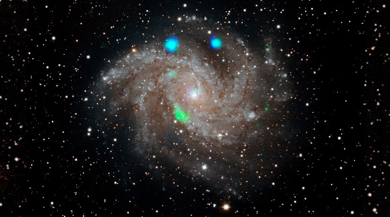 Científicos captan estallidos de luz de rayos X color azul y verde brillante