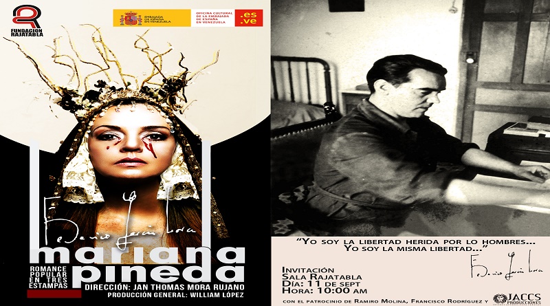 Pieza clásica Mariana Pineda se realizará a partir del 13 de septiembre en la Sala Rajatabla