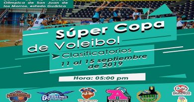 Súper Copa de Voleibol incia este 11 de septiembre en Guárico
