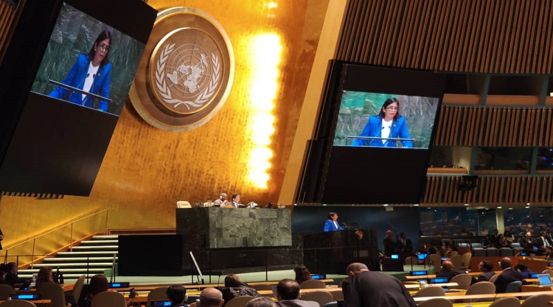 Delcy Rodríguez expone verdad de Venezuela ante Asamblea General de la ONU