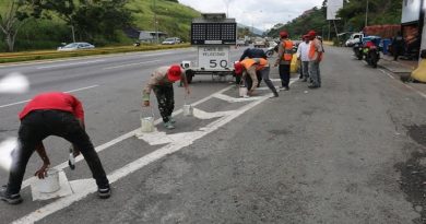 INTT realiza trabajos de demarcación en Autopista Gran Mariscal de Ayacucho