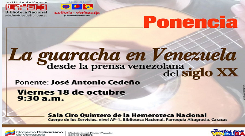 Realizan conversatorio sobre la Guaracha en Venezuela desde la prensa venezolana del siglo XX