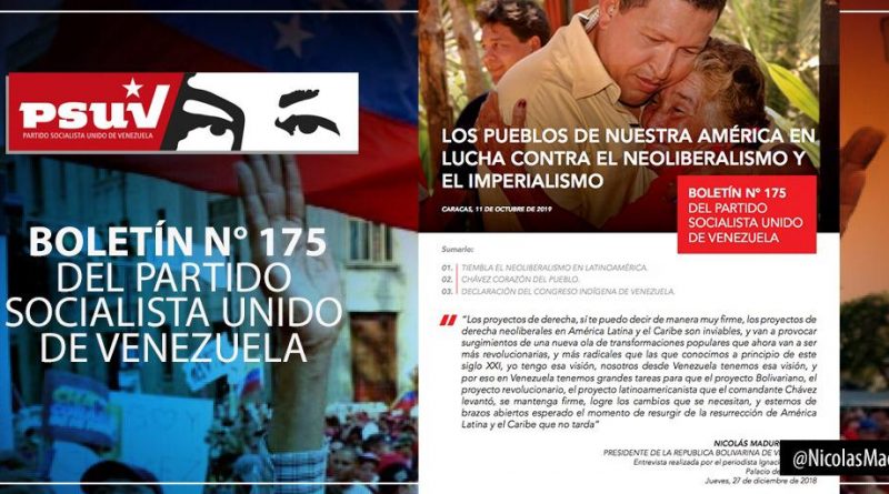Boletín N° 175 del PSUV trae la Declaración del Congreso Fundacional del Miuven