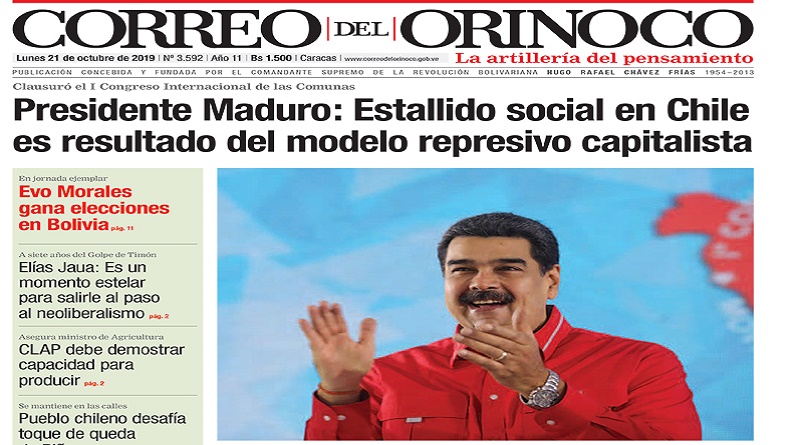 Portadas de medios impresos venezolanos de este 21 de octubre