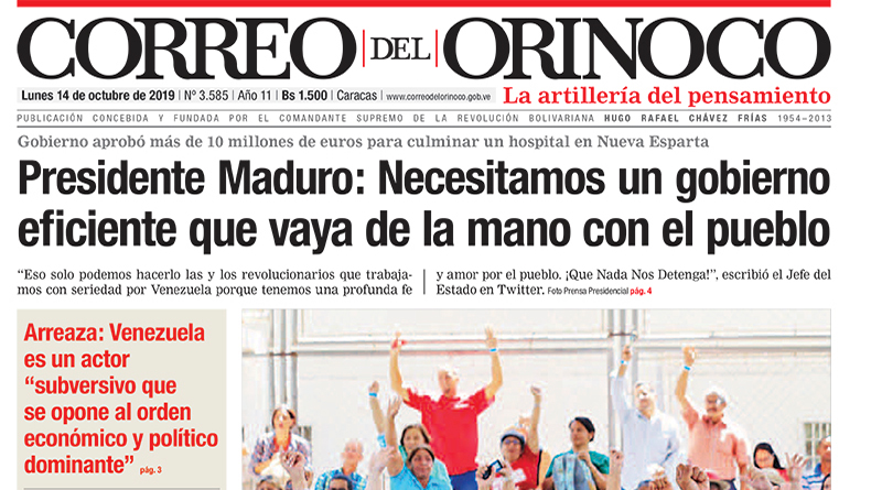 Portadas de medios impresos venezolanos de este 14 de octubre