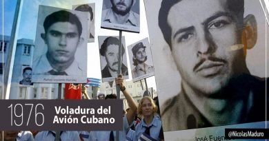 Venezuela rinde homenaje a los mártires del acto terrorista del avión Cubana de Aviación
