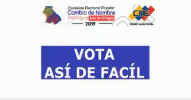 El 12OCT realizarán consulta popular para cambio de nombre de parroquia Juan de Villegas en Barquismeto