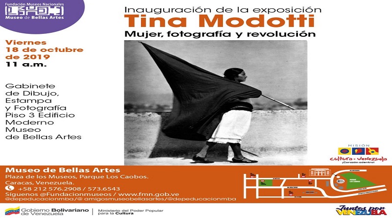 Este viernes inauguran exposición "Tina Modotti, mujer, fotografía y revolución"