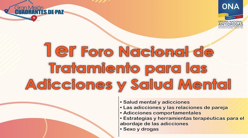 Primer Foro Nacional de Tratamiento para Acciones y Salud Mental se realizará este martes