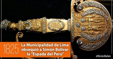 Hace 194 años la Municipalidad de Lima obsequió la Espada del Perú al Libertador Simón Bolívar