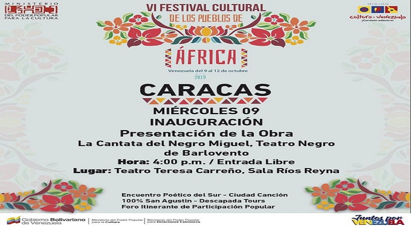 Conoce la programación del Vl Festival Cultural con los Pueblos de África